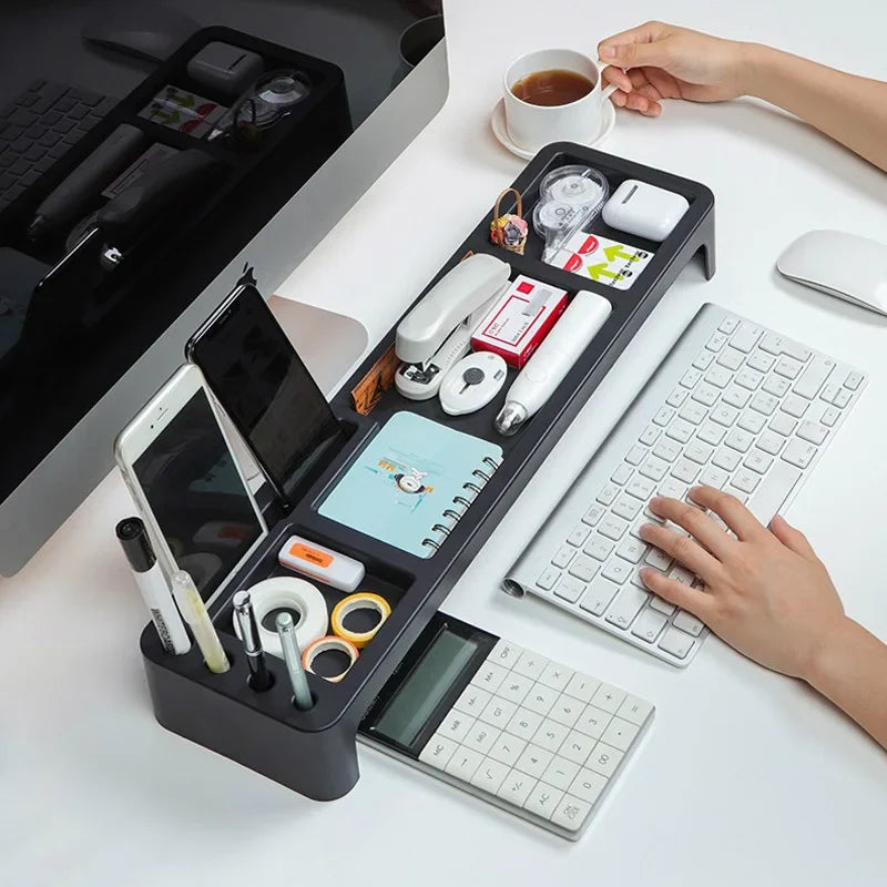 Desk Organizer Box Office Keyboard Storage Rack Table Desktop Storage Holder Multigrid Drawer Home Stationery Storage Accessorie